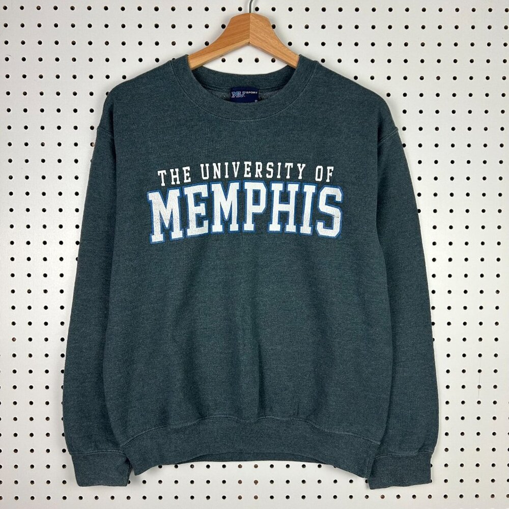 University of Memphis Tigers‎ Women's Small Crewneck Sweatshirt Y2K Gray Blue